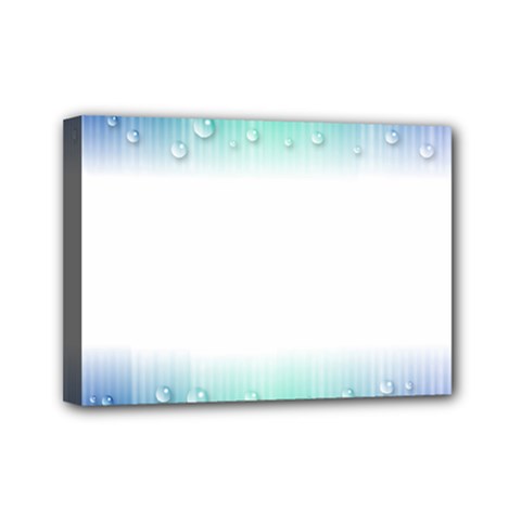 Blue Stripe With Water Droplets Mini Canvas 7  X 5  by Nexatart