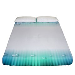 Blue Stripe With Water Droplets Fitted Sheet (king Size) by Nexatart