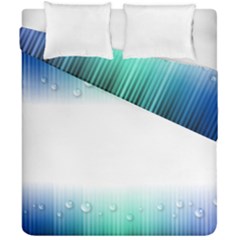 Blue Stripe With Water Droplets Duvet Cover Double Side (california King Size) by Nexatart