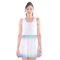 Blue Stripe With Water Droplets Scoop Neck Skater Dress by Nexatart