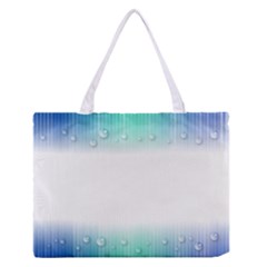 Blue Stripe With Water Droplets Medium Zipper Tote Bag