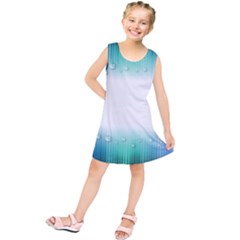 Blue Stripe With Water Droplets Kids  Tunic Dress by Nexatart