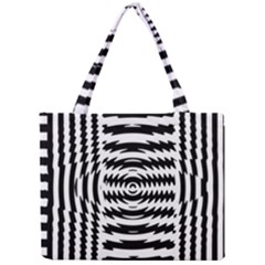 Black And White Abstract Stripped Geometric Background Mini Tote Bag by Nexatart