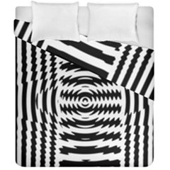 Black And White Abstract Stripped Geometric Background Duvet Cover Double Side (california King Size) by Nexatart