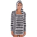 Black And White Abstract Stripped Geometric Background Women s Long Sleeve Hooded T-shirt View1