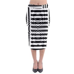 Black And White Abstract Stripped Geometric Background Midi Pencil Skirt by Nexatart