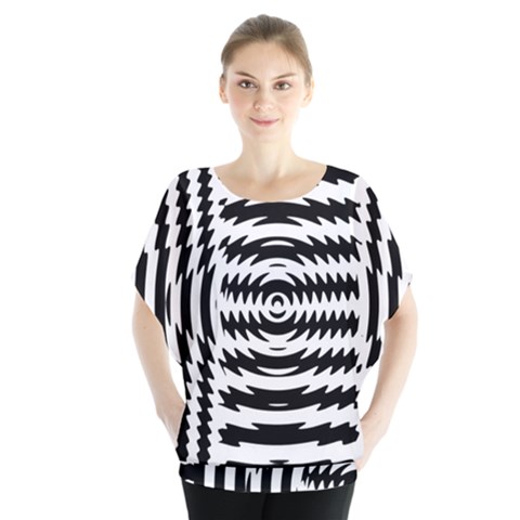 Black And White Abstract Stripped Geometric Background Blouse by Nexatart