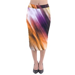 Colourful Grunge Stripe Background Velvet Midi Pencil Skirt by Nexatart