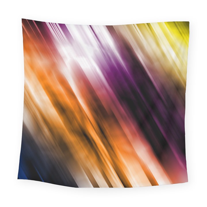 Colourful Grunge Stripe Background Square Tapestry (Large)