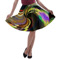 Spiral Of Tubes A-line Skater Skirt by Nexatart