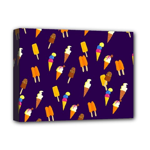 Seamless Cartoon Ice Cream And Lolly Pop Tilable Design Deluxe Canvas 16  X 12   by Nexatart