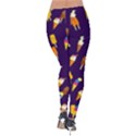 Seamless Cartoon Ice Cream And Lolly Pop Tilable Design Velvet Leggings View2