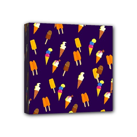 Seamless Cartoon Ice Cream And Lolly Pop Tilable Design Mini Canvas 4  X 4  by Nexatart