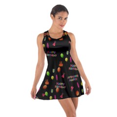 Cartoon Birthday Tilable Design Cotton Racerback Dress by Nexatart