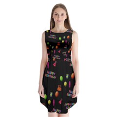 Cartoon Birthday Tilable Design Sleeveless Chiffon Dress   by Nexatart