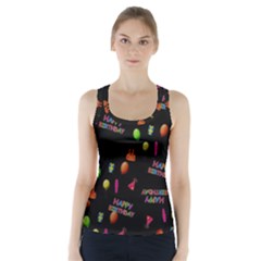 Cartoon Birthday Tilable Design Racer Back Sports Top by Nexatart