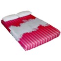 Digitally Designed Pink Stripe Background With Flowers And White Copyspace Fitted Sheet (Queen Size) View2