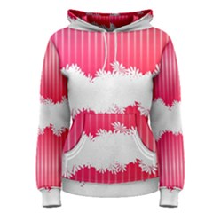 Digitally Designed Pink Stripe Background With Flowers And White Copyspace Women s Pullover Hoodie by Nexatart