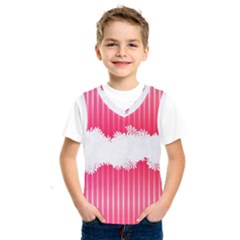 Digitally Designed Pink Stripe Background With Flowers And White Copyspace Kids  Sportswear