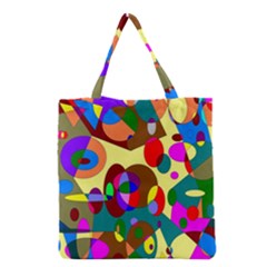 Abstract Digital Circle Computer Graphic Grocery Tote Bag