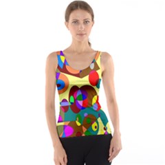 Abstract Digital Circle Computer Graphic Tank Top