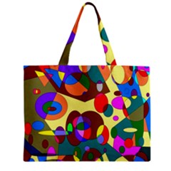 Abstract Digital Circle Computer Graphic Zipper Mini Tote Bag by Nexatart