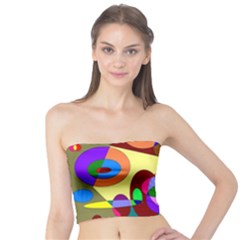 Abstract Digital Circle Computer Graphic Tube Top by Nexatart