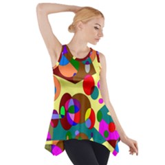 Abstract Digital Circle Computer Graphic Side Drop Tank Tunic