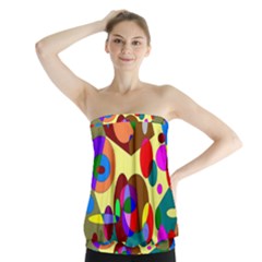 Abstract Digital Circle Computer Graphic Strapless Top by Nexatart