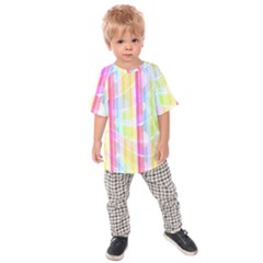 Abstract Stipes Colorful Background Circles And Waves Wallpaper Kids  Raglan Tee