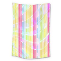 Abstract Stipes Colorful Background Circles And Waves Wallpaper Large Tapestry