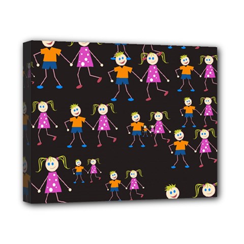 Kids Tile A Fun Cartoon Happy Kids Tiling Pattern Canvas 10  X 8  by Nexatart