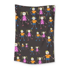 Kids Tile A Fun Cartoon Happy Kids Tiling Pattern Small Tapestry