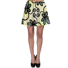 Completely Seamless Tileable Doodle Flower Art Skater Skirt by Nexatart