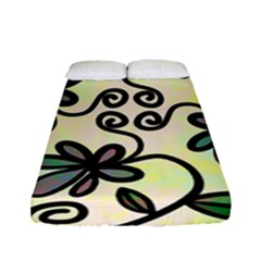 Completely Seamless Tileable Doodle Flower Art Fitted Sheet (full/ Double Size) by Nexatart