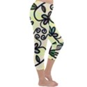 Completely Seamless Tileable Doodle Flower Art Capri Winter Leggings  View3