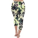 Completely Seamless Tileable Doodle Flower Art Capri Winter Leggings  View4