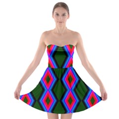 Quadrate Repetition Abstract Pattern Strapless Bra Top Dress by Nexatart