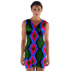 Quadrate Repetition Abstract Pattern Wrap Front Bodycon Dress by Nexatart