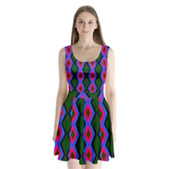 Quadrate Repetition Abstract Pattern Split Back Mini Dress  by Nexatart