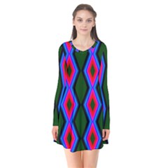 Quadrate Repetition Abstract Pattern Flare Dress by Nexatart