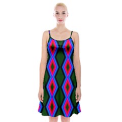 Quadrate Repetition Abstract Pattern Spaghetti Strap Velvet Dress by Nexatart