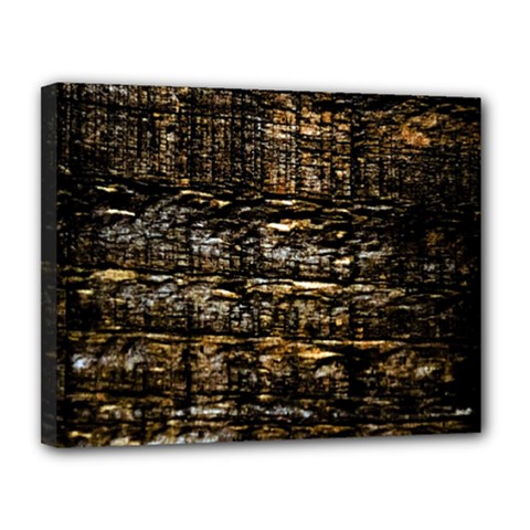 Wood Texture Dark Background Pattern Canvas 14  X 11  by Nexatart