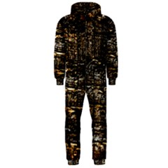 Wood Texture Dark Background Pattern Hooded Jumpsuit (men)  by Nexatart