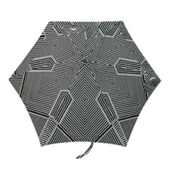 Black And White Line Abstract Mini Folding Umbrellas by Nexatart