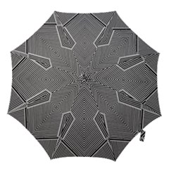 Black And White Line Abstract Hook Handle Umbrellas (medium) by Nexatart