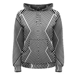 Black And White Line Abstract Women s Pullover Hoodie by Nexatart