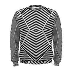 Black And White Line Abstract Men s Sweatshirt by Nexatart