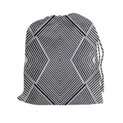 Black And White Line Abstract Drawstring Pouches (xxl) by Nexatart