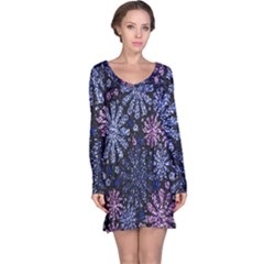 Pixel Pattern Colorful And Glittering Pixelated Long Sleeve Nightdress by Nexatart